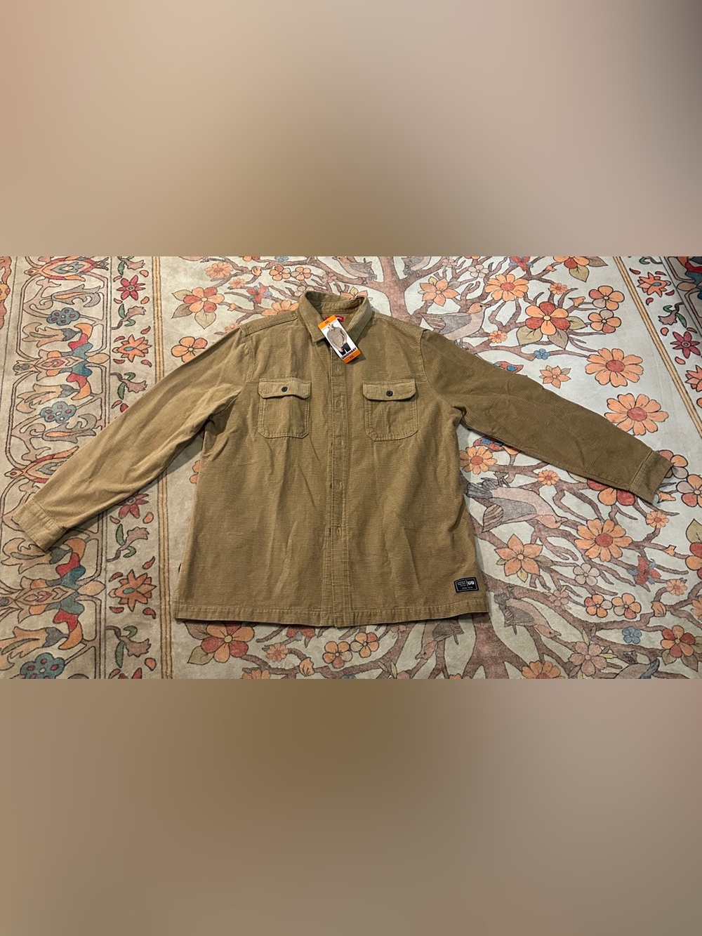 UNIONBAY Men's Corduroy Shirt Jacket in Tan Brown